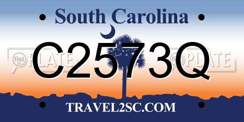 C2573Q South Carolina License Plate