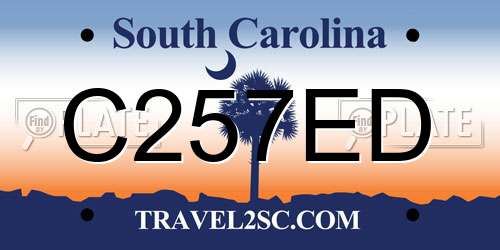 C257ED South Carolina License Plate