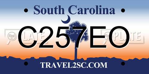 C257EO South Carolina License Plate