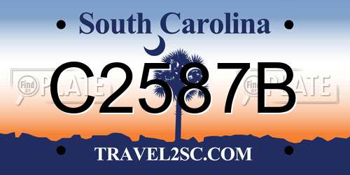 C2587B South Carolina License Plate