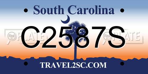 C2587S South Carolina License Plate