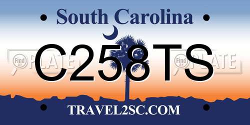 C258TS South Carolina License Plate