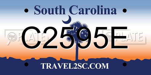 C2595E South Carolina License Plate
