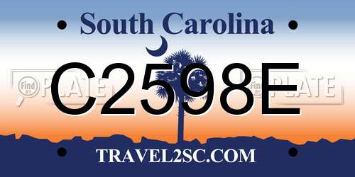 C2598E South Carolina License Plate