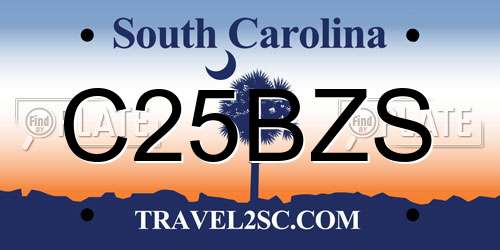 C25BZS South Carolina License Plate