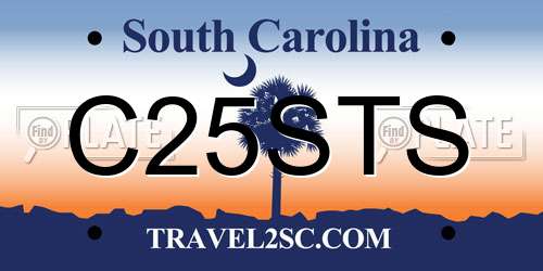 C25STS South Carolina License Plate