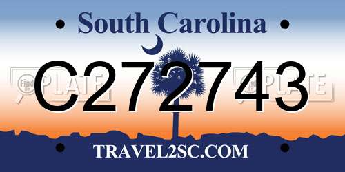 C272743 South Carolina License Plate
