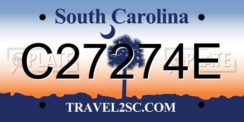 C27274E South Carolina License Plate