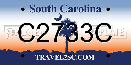 C2733C South Carolina License Plate