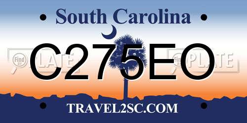 C275EO South Carolina License Plate