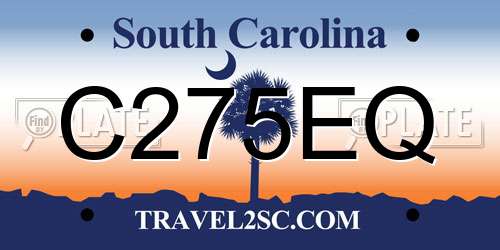 C275EQ South Carolina License Plate