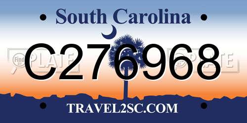 C276968 South Carolina License Plate
