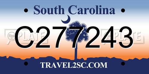 C277243 South Carolina License Plate