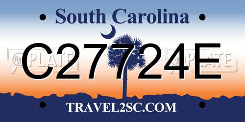 C27724E South Carolina License Plate