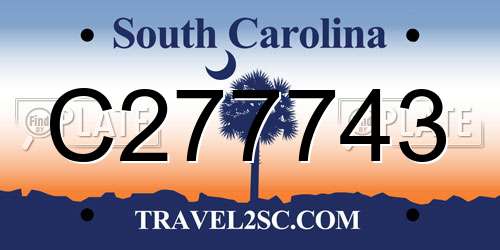 C277743 South Carolina License Plate