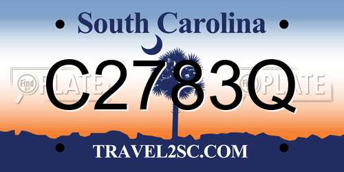 C2783Q South Carolina License Plate