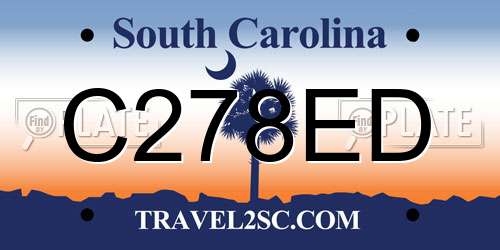 C278ED South Carolina License Plate