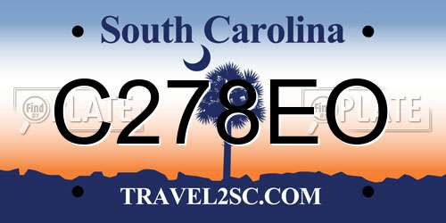 C278EO South Carolina License Plate