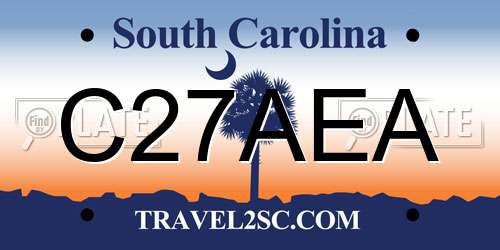 C27AEA South Carolina License Plate