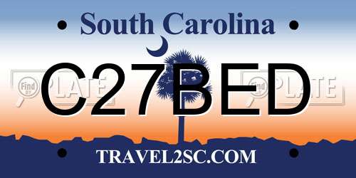 C27BED South Carolina License Plate