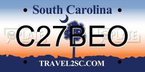 C27BEO South Carolina License Plate