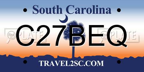 C27BEQ South Carolina License Plate
