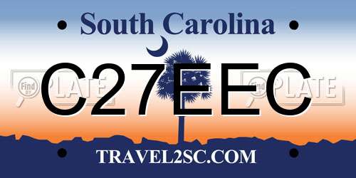 C27EEC South Carolina License Plate