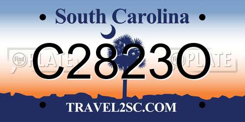 C2823O South Carolina License Plate