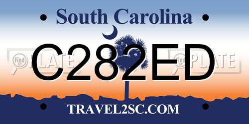 C282ED South Carolina License Plate