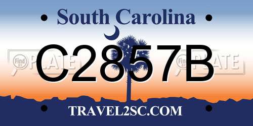 C2857B South Carolina License Plate