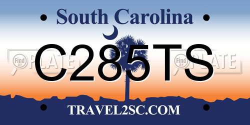 C285TS South Carolina License Plate