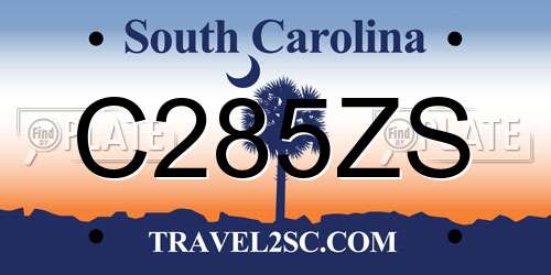 C285ZS South Carolina License Plate