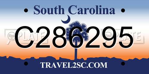 C286295 South Carolina License Plate