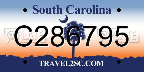 C286795 South Carolina License Plate