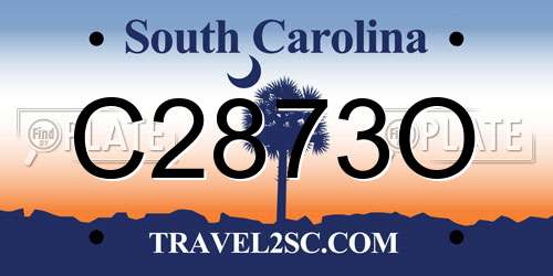C2873O South Carolina License Plate