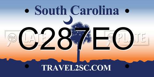 C287EO South Carolina License Plate