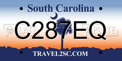 C287EQ South Carolina License Plate