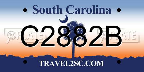 C2882B South Carolina License Plate
