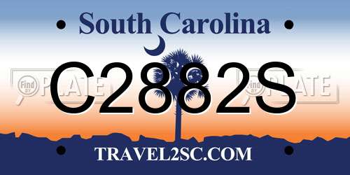 C2882S South Carolina License Plate