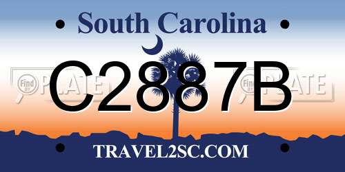 C2887B South Carolina License Plate