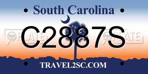 C2887S South Carolina License Plate