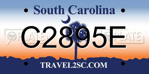 C2895E South Carolina License Plate