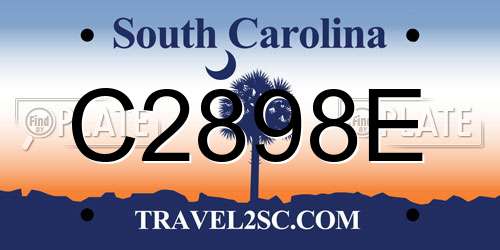 C2898E South Carolina License Plate
