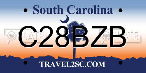 C28BZB South Carolina License Plate