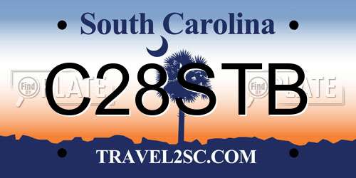 C28STB South Carolina License Plate