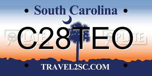 C28TEO South Carolina License Plate