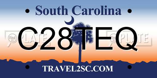 C28TEQ South Carolina License Plate