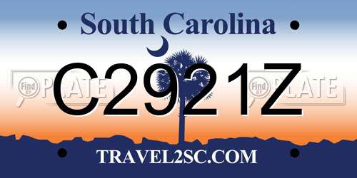 C2921Z South Carolina License Plate