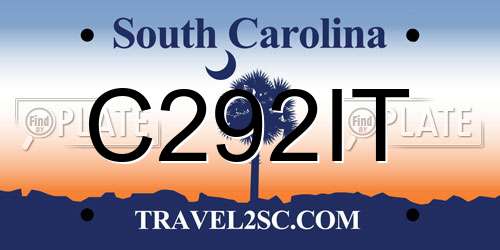 C292IT South Carolina License Plate