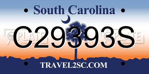 C29393S South Carolina License Plate